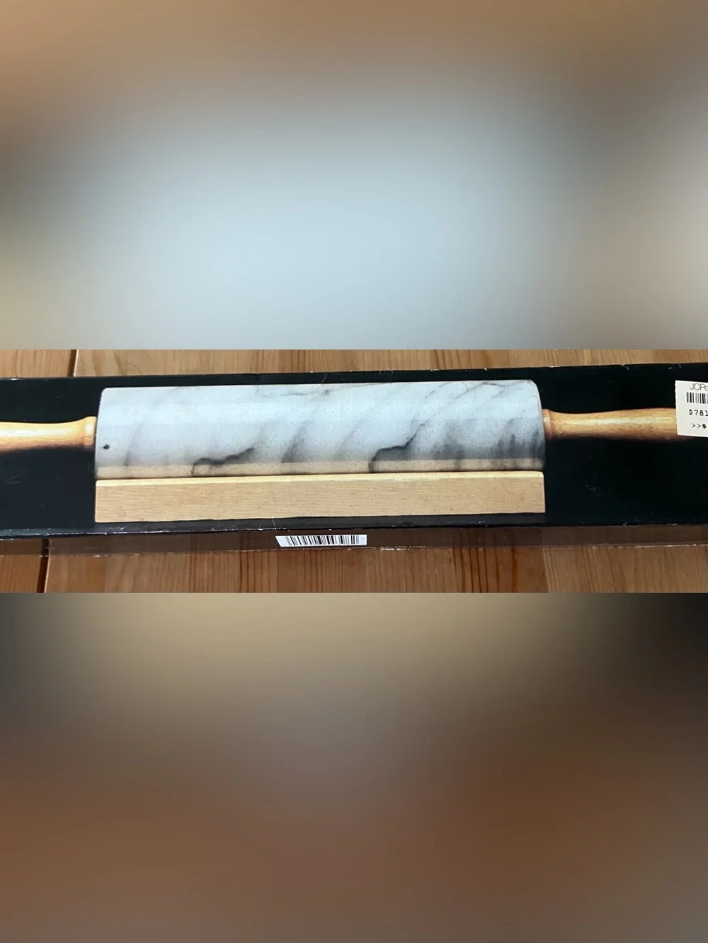 Never Used Himark Marble Rolling Pin with Wooden Handle and Stand 18” Vintage
